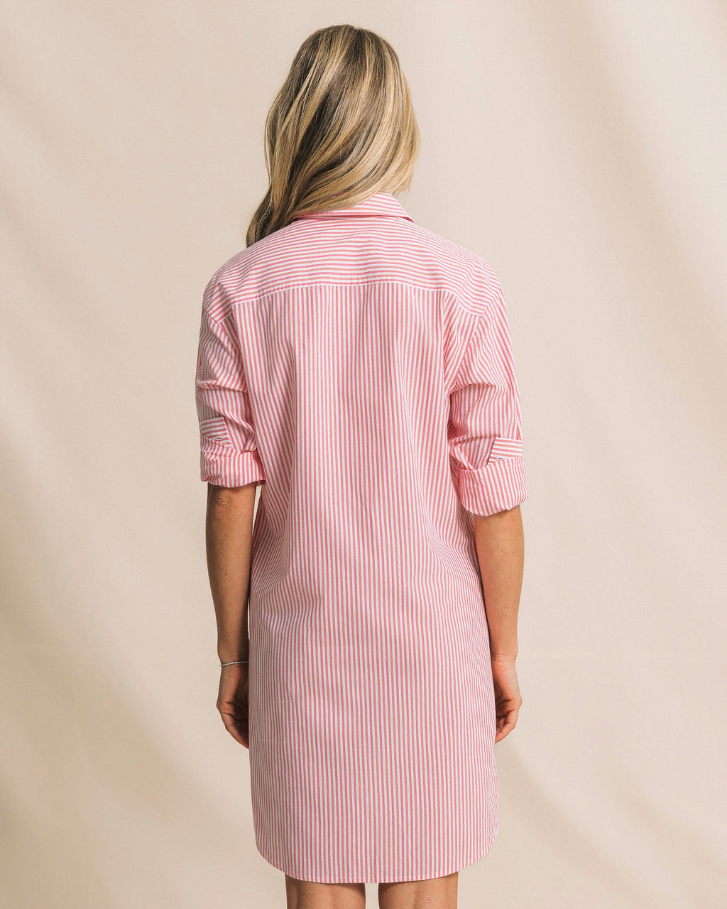 Cam Stripe Poplin Dress - Peaches N' Cream
