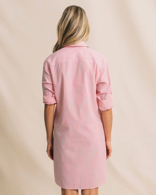 Cam Stripe Poplin Dress - Peaches N' Cream
