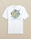 The back view of the Southern Tide Marlin Badge Short Sleeve T-Shirt by Southern Tide - Classic White